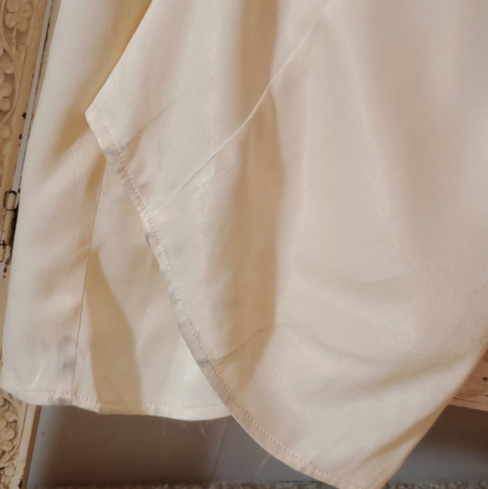 Cream Satin Maxi Dress - Picture 7 of 12